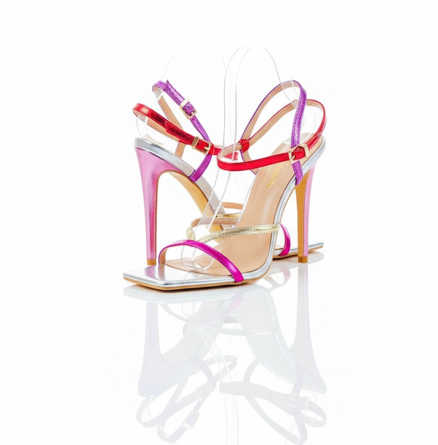 Lumi Chrome Multi-Strap Heels
